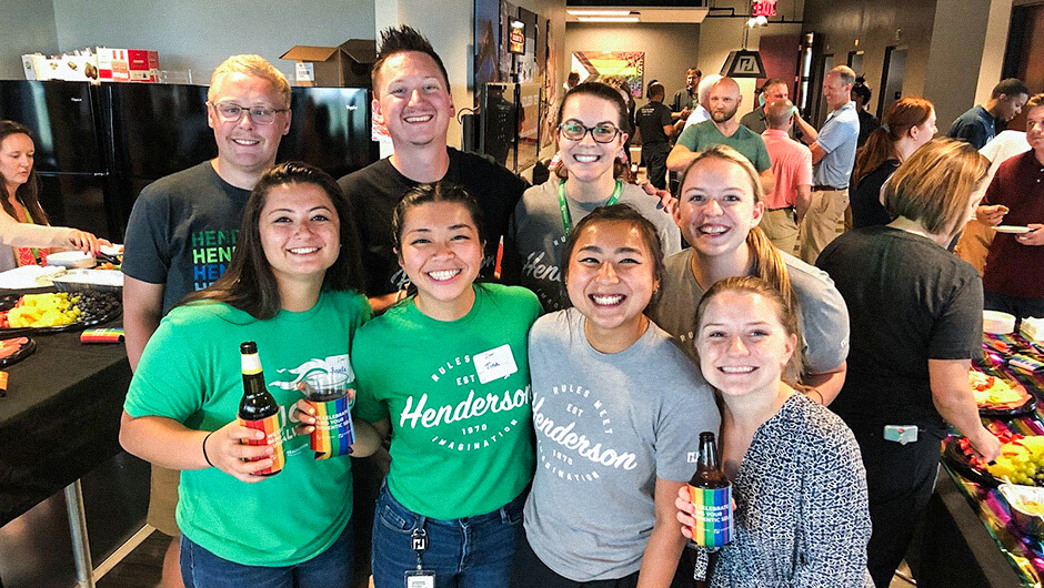 A group of Henderson Engineers at an internal culture celebration.