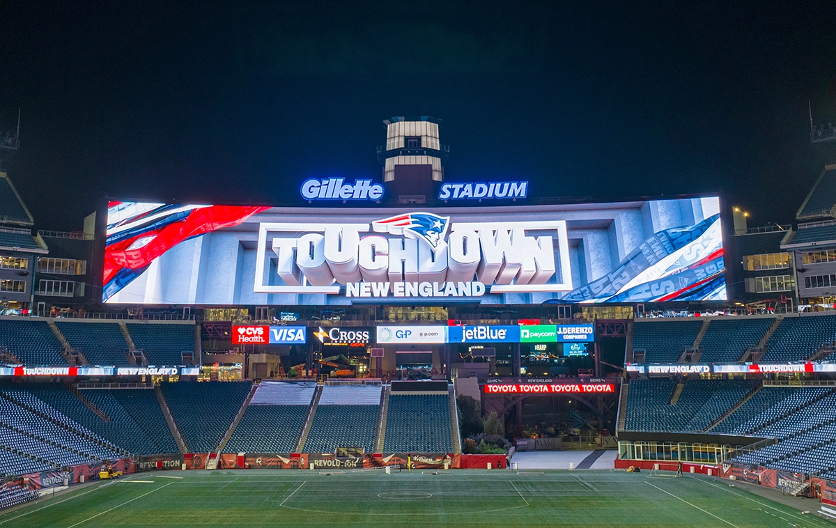 Photo of the north endzone for Gillette Stadium in Foxboro